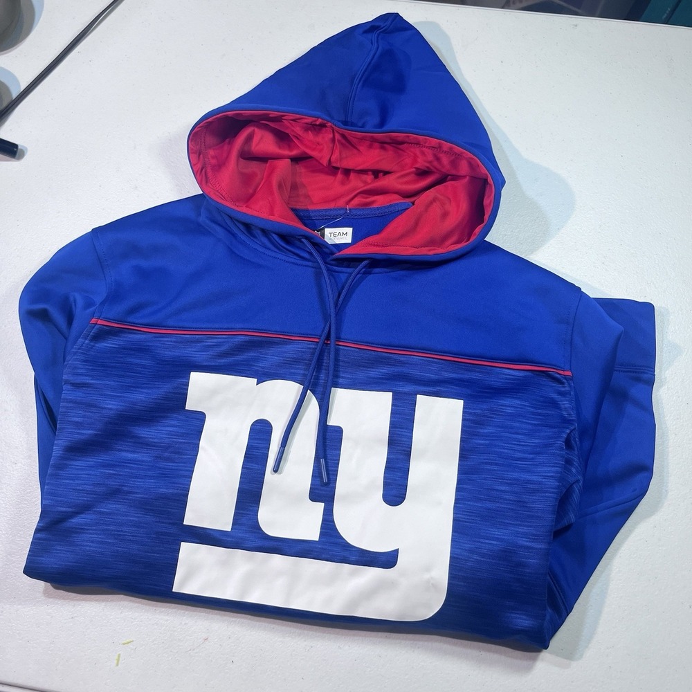 NWT New York Giants Football NFL Team Apparel Blue Hoodie Jacket Men's Sz‎ Large